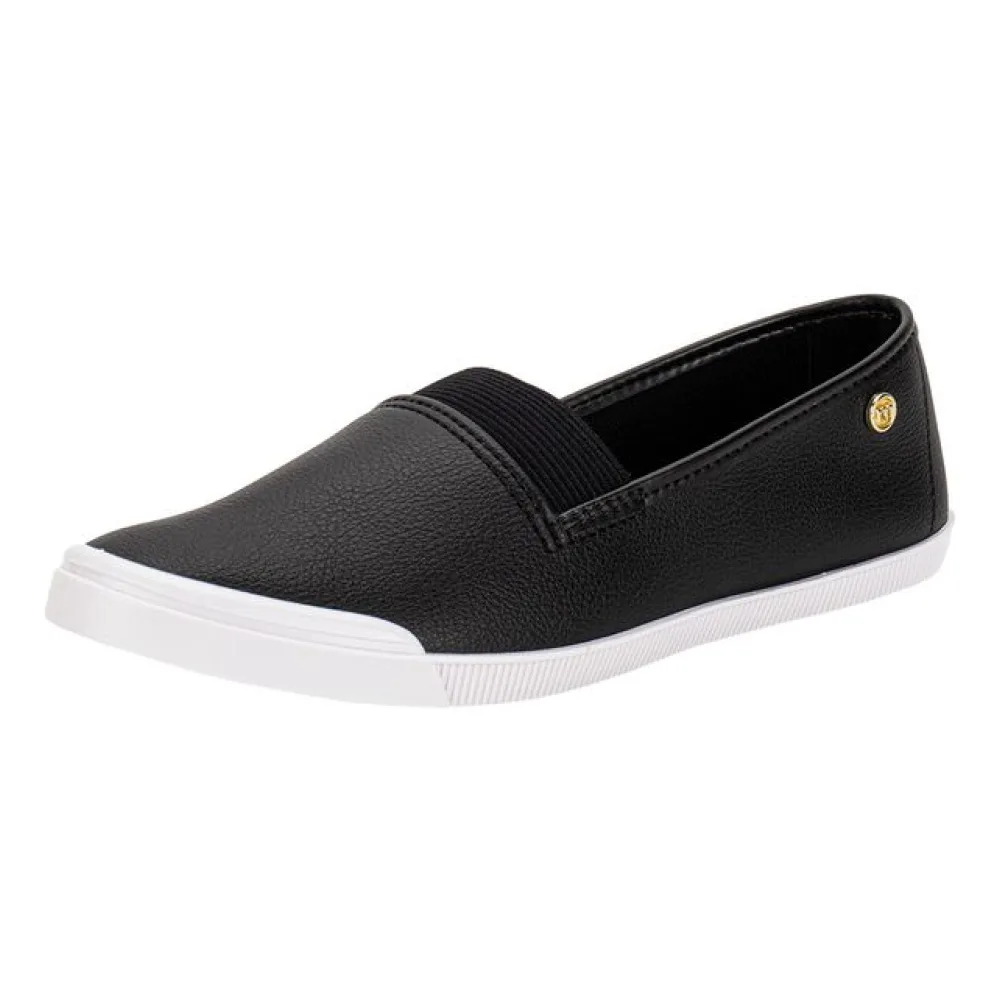 Tênis Feminino Slip On Moleca 5109791 PRETO/BRANCO 34