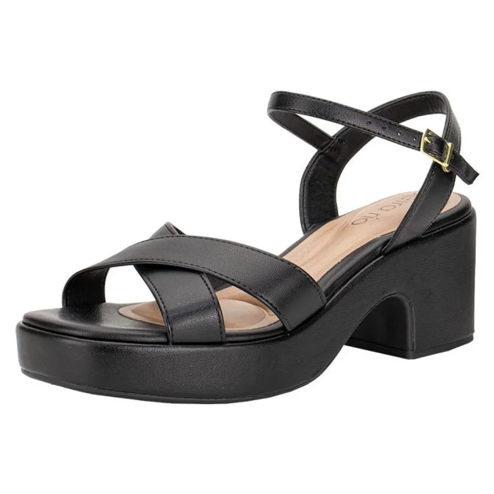 Sandália Feminina Salto Grosso Beira Rio 8517106 PRETO 34