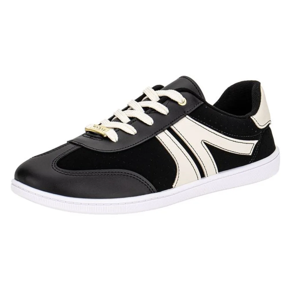 Tênis Feminino Casual Moleca 5605472 PRETO/BRANCO 01 36