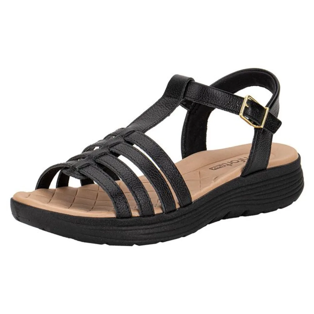 Sandália Feminina Flat Comfortflex 2543402 PRETO 34