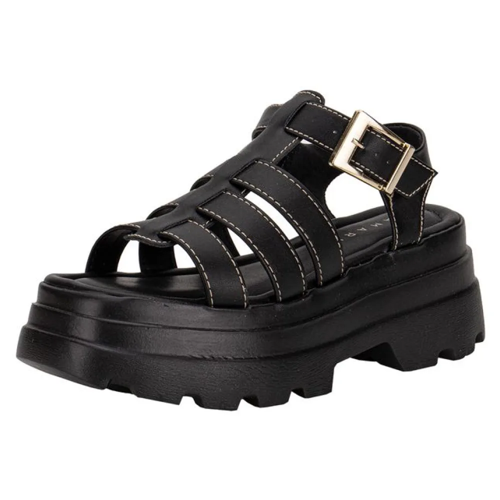 Sandália Feminina Salto Grosso Ramarim 2542203 PRETO 35