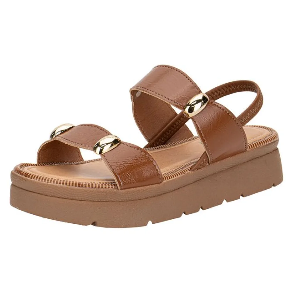 Sandália Feminina Flat Mississipi MF992 CARAMELO 34