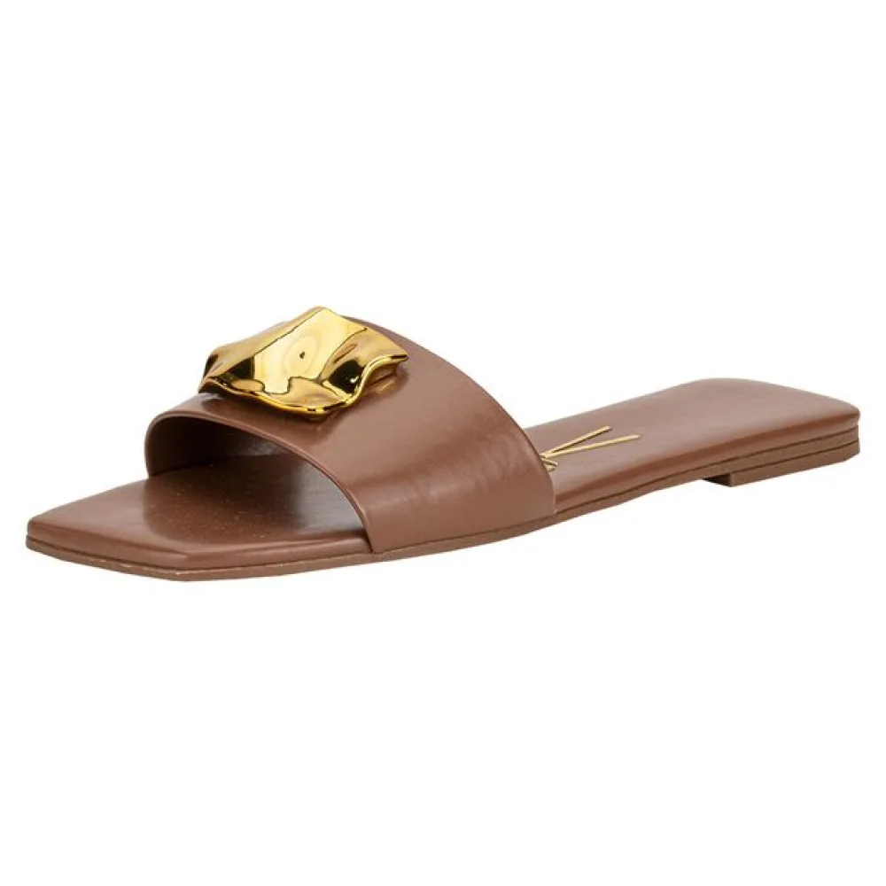 Tamanco Feminino Flat Vizzano 6553100 CHOCOLATE 34