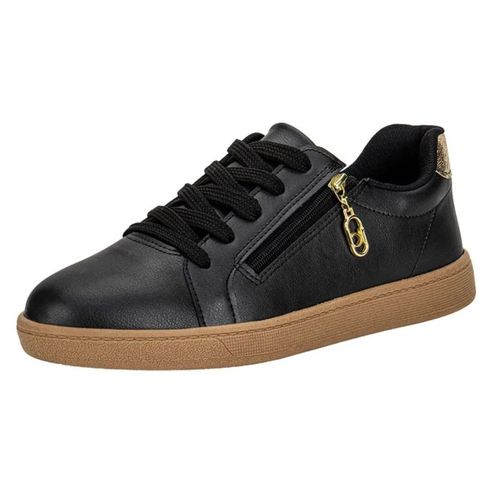 Tênis Feminino Casual Beira Rio 4313109 PRETO/DOURADO 34