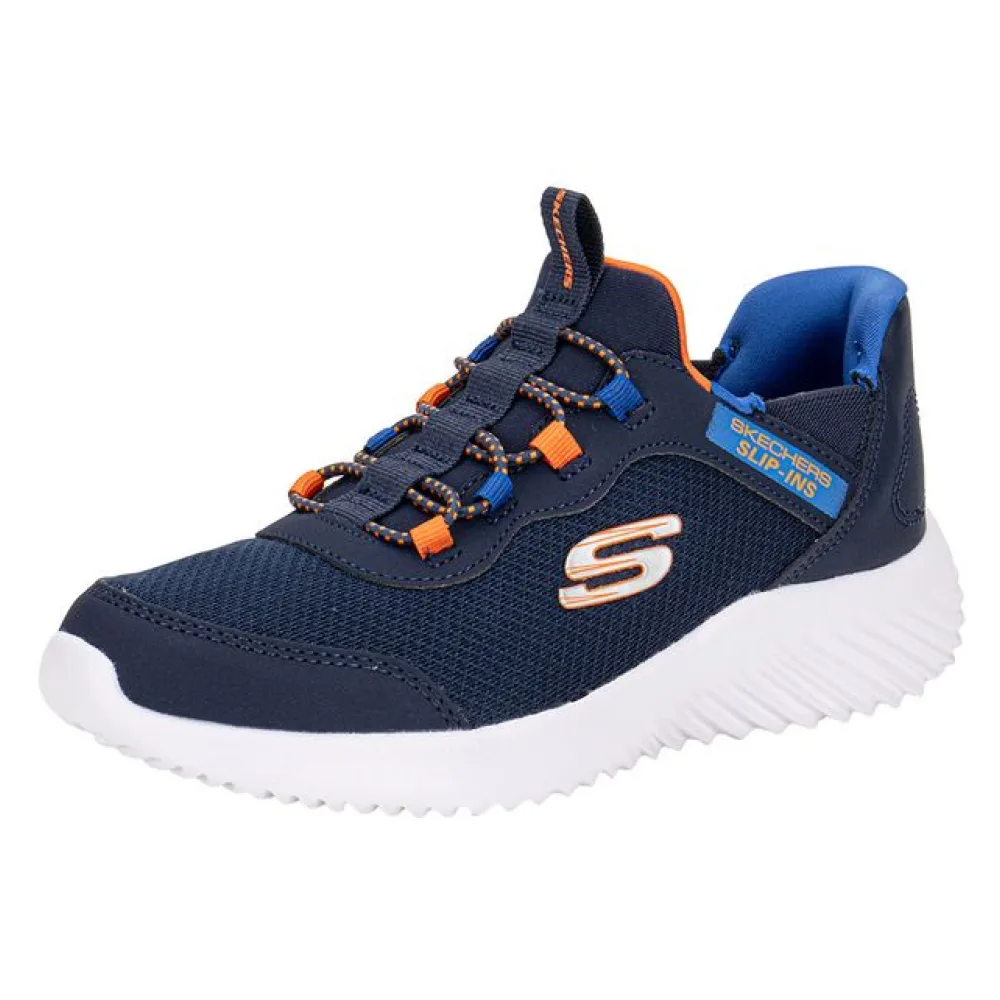Tênis Infantil Masculino Bounder - Brisk-Burst Skechers 403822L AZUL/LARANJA 27