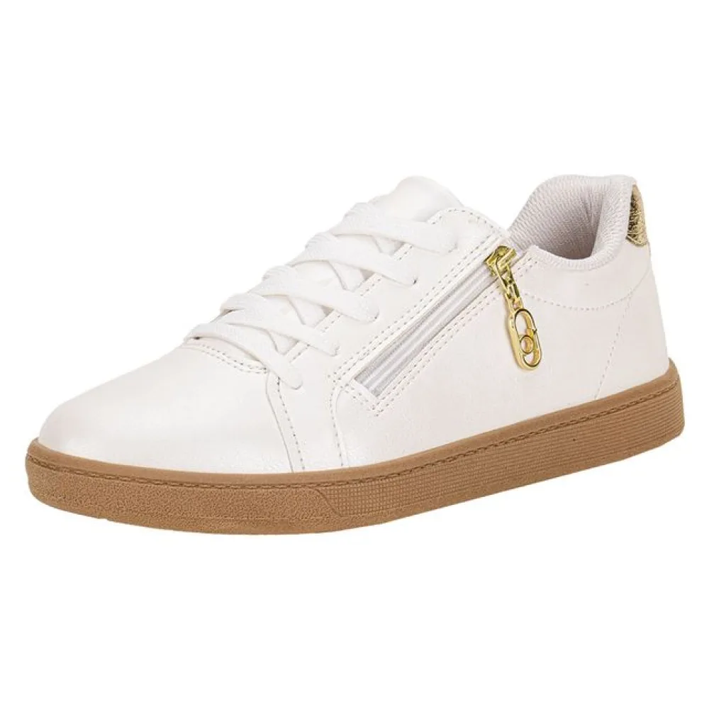 Tênis Feminino Casual Beira Rio 4313109 BRANCO/DOURADO 34