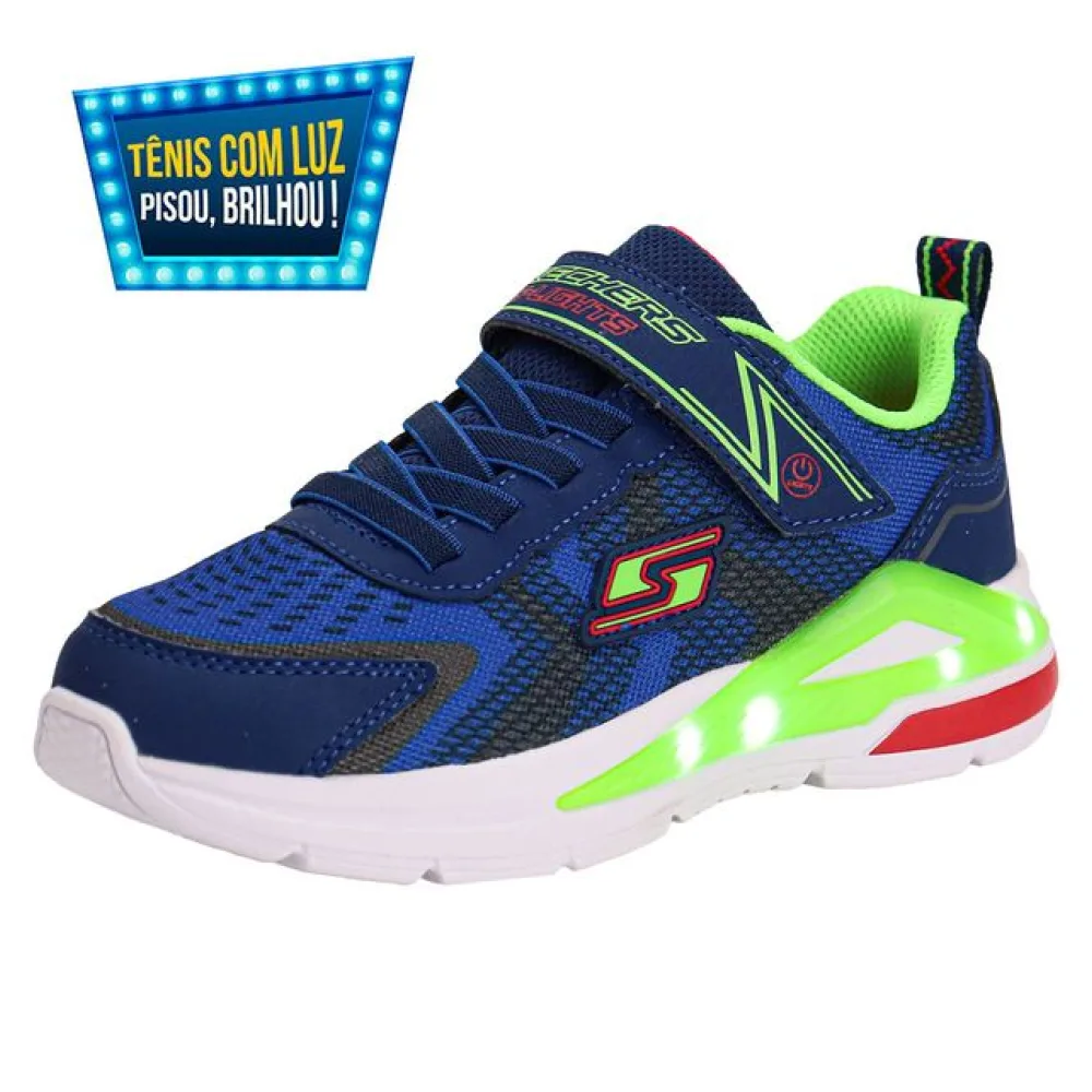 Tênis Infantil Lights: Tri-Namics 2.0 Skechers 401660 AZUL/VERDE 30
