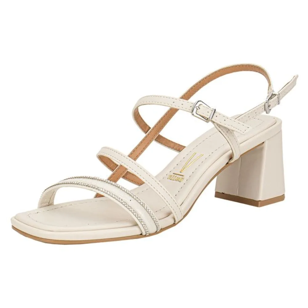 Sandália Feminina Salto Grosso Vizzano 6530108 MARFIM 34