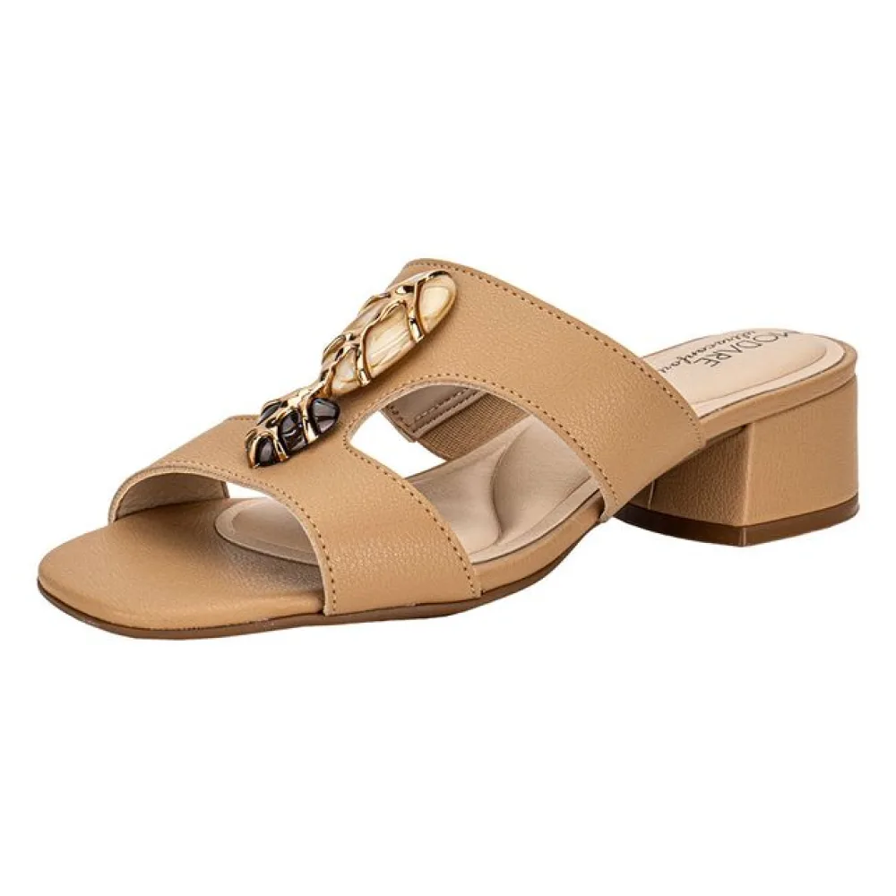 Tamanco Feminino Salto Grosso Modare 7211104 BEGE 34