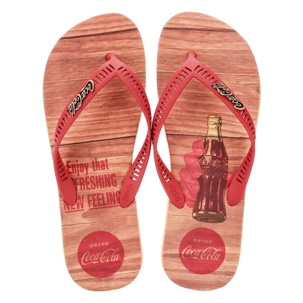 Chinelo Masculino Crisp Taste Coca-Cola CC3938 BEGE/VERMELHO 37/38