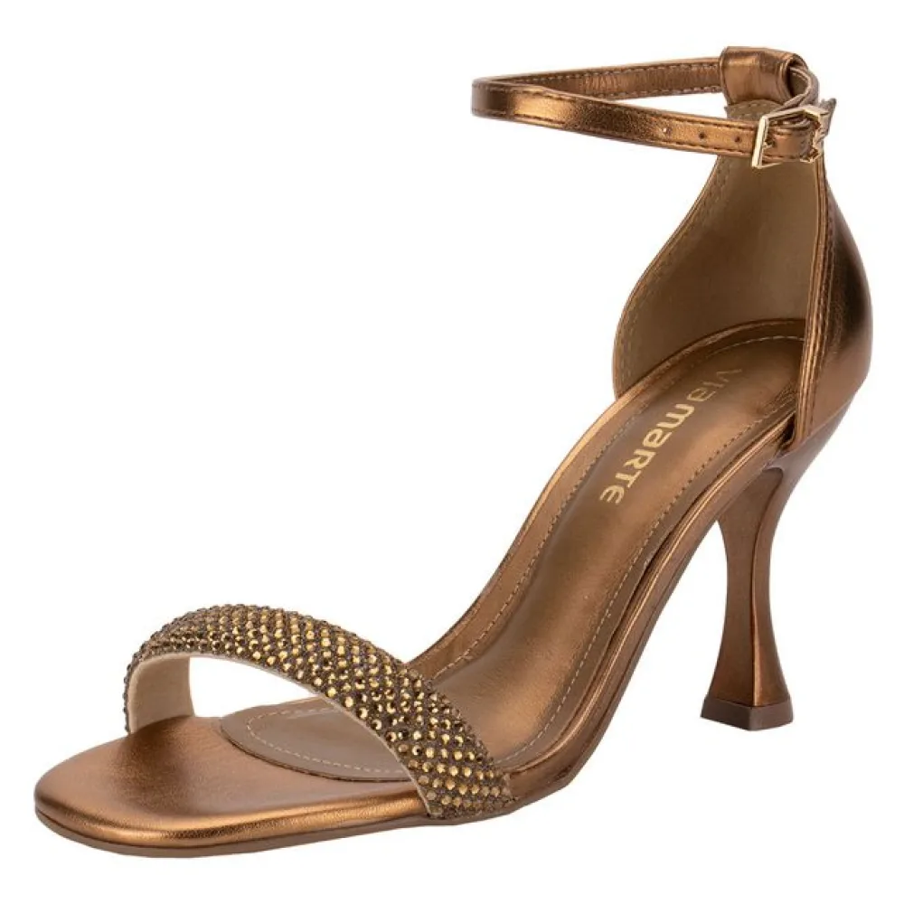 Sandália Feminina Salto Taça Via Marte 149009 BRONZE 38