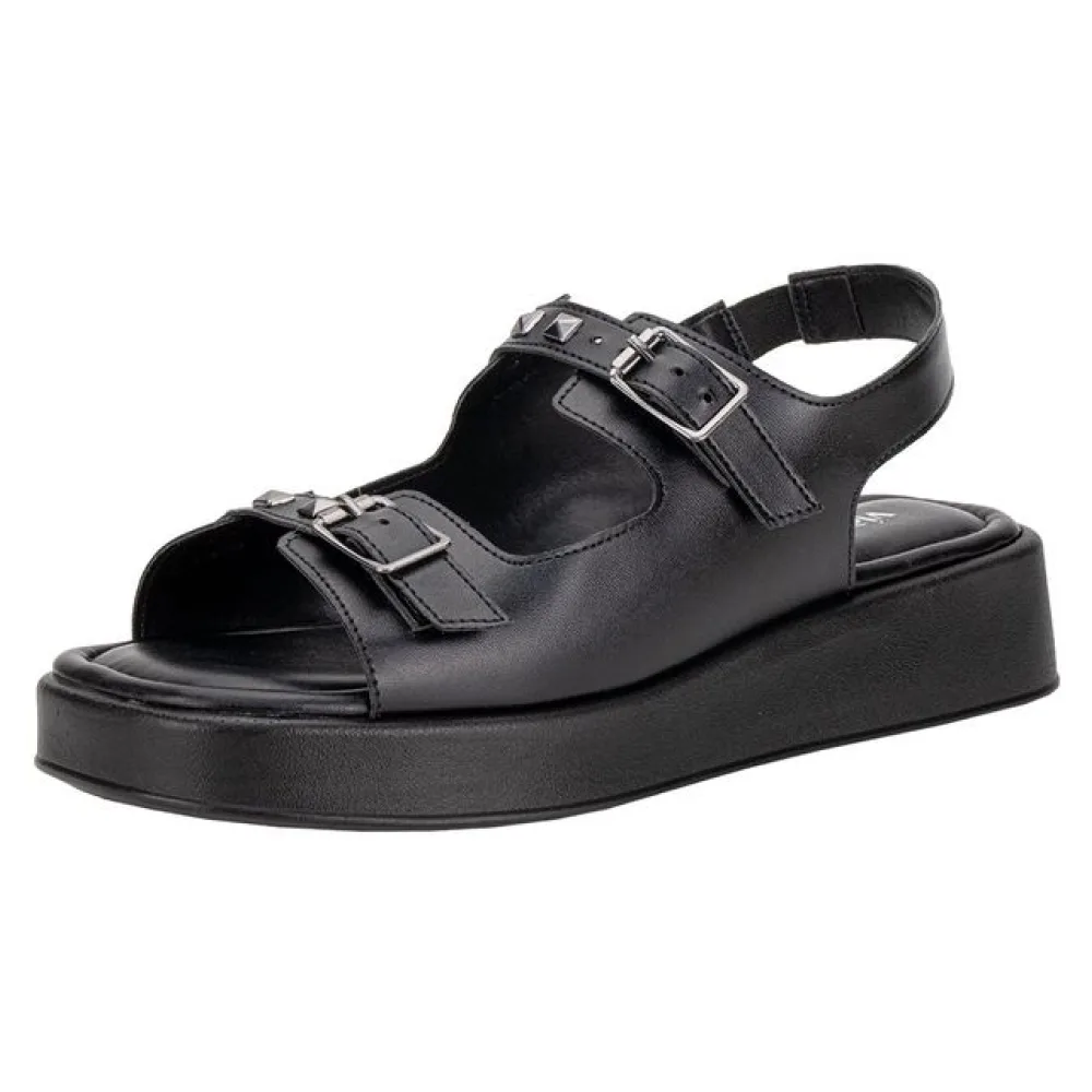 Sandália Feminina Flat Via Scarpa 174418588 PRETO 34