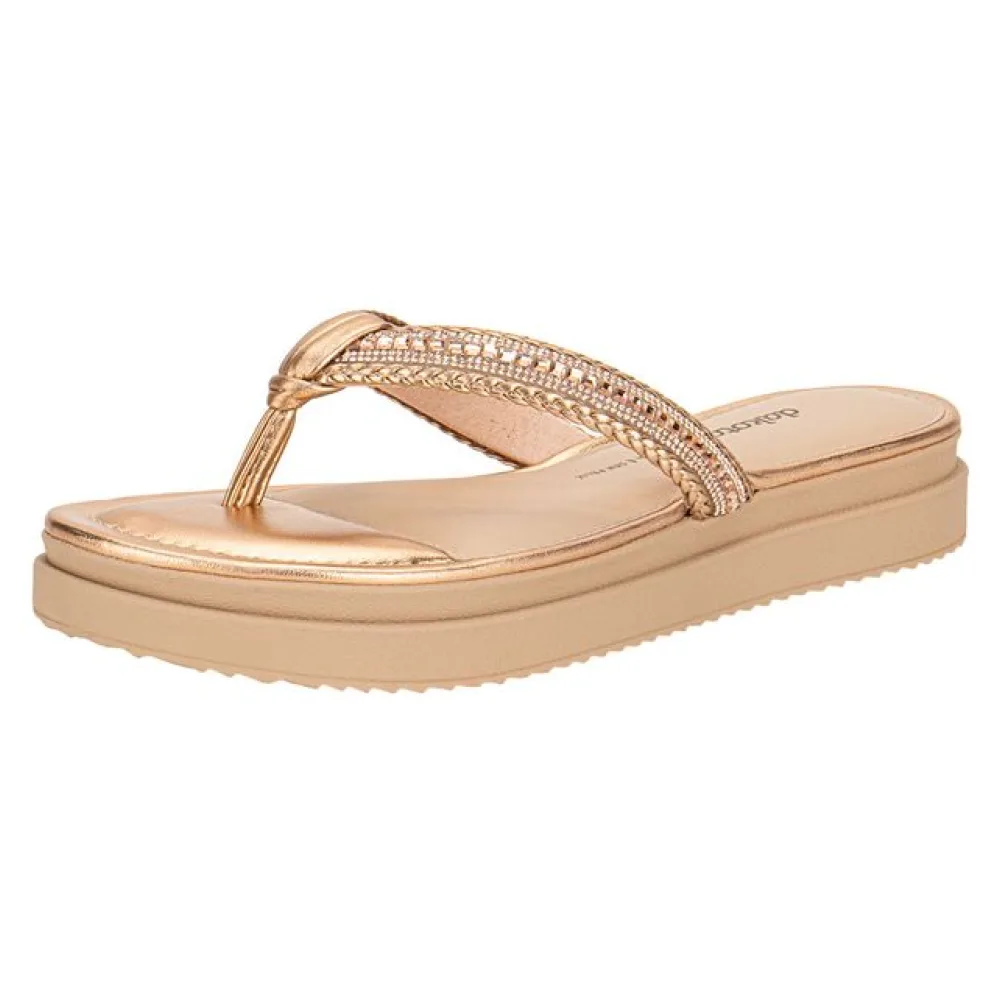 Tamanco Feminino Flat Dakota Y8902 OURO/ROSADO 35