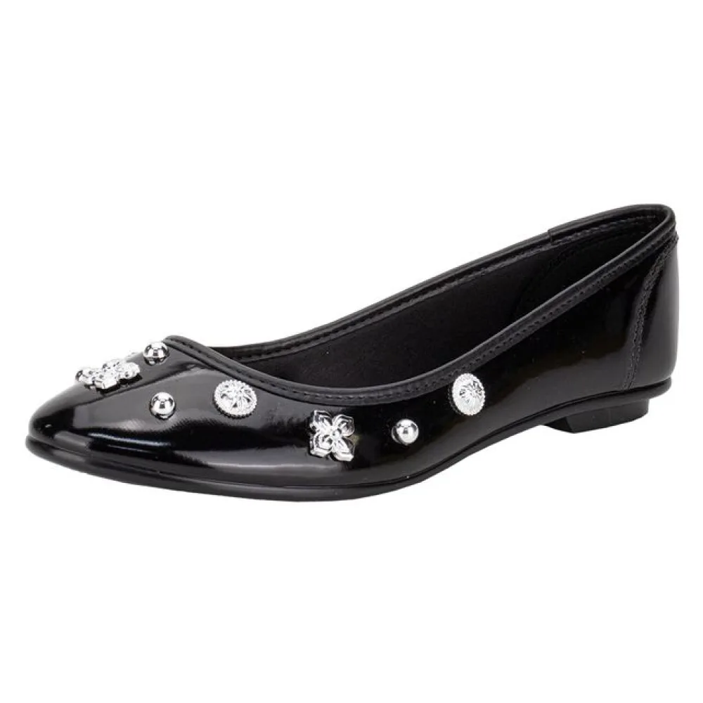 Sapatilha Feminina Flat Moleca 50271485 VERNIZ/PRETO 34