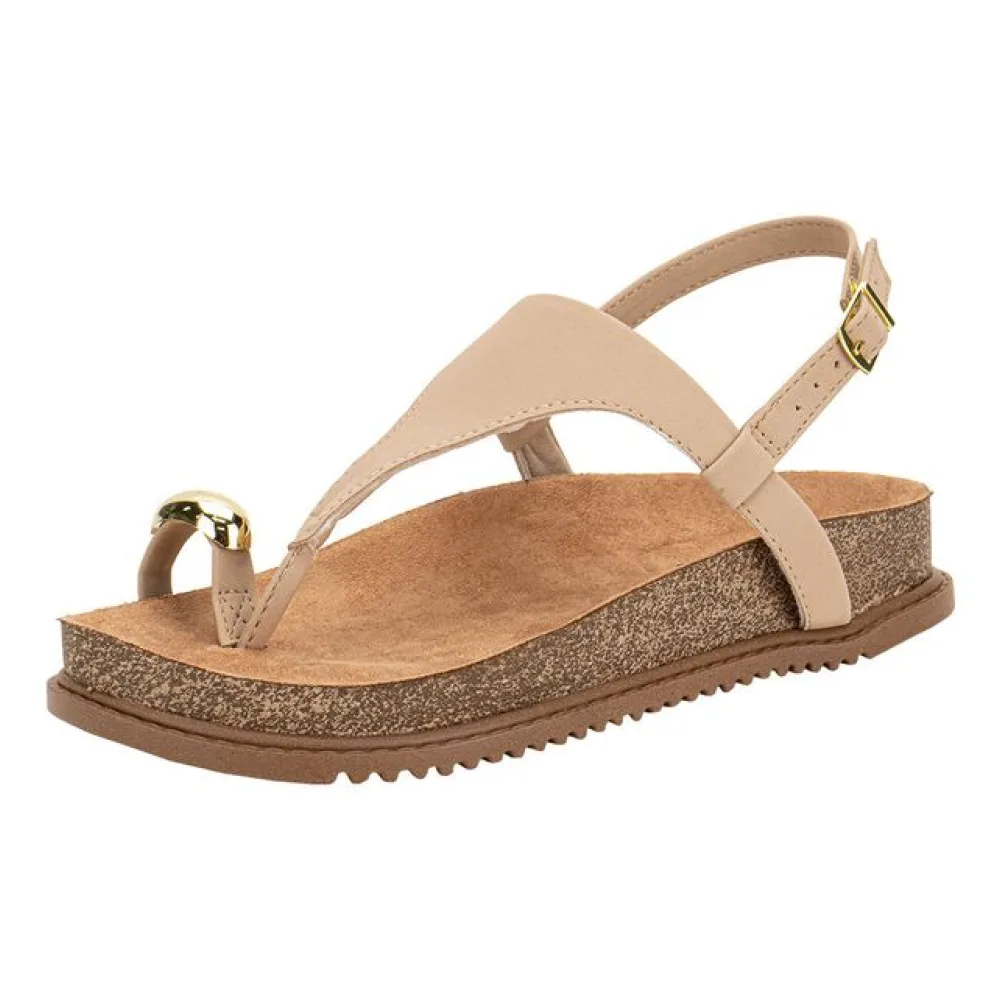 Sandália Feminina Flat Beira Rio 8524109 BEGE 35