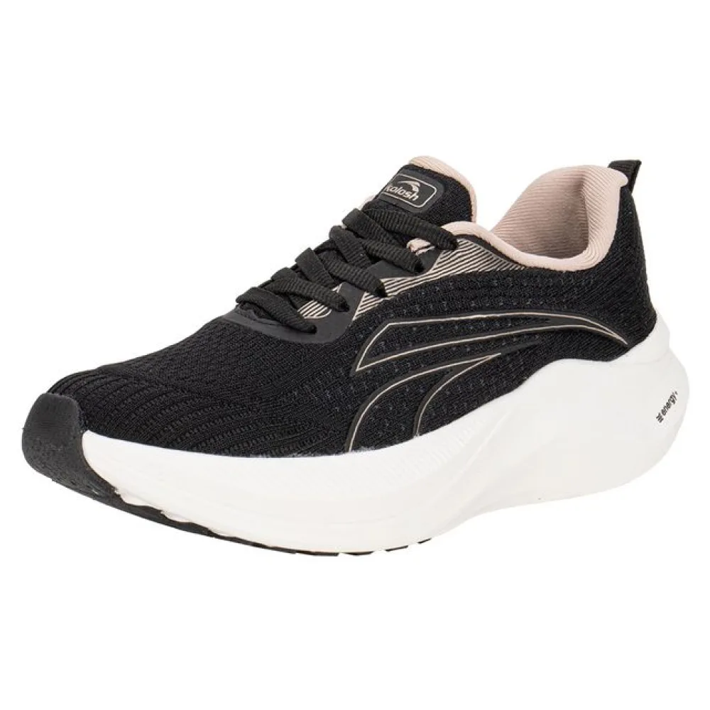 Tênis Feminino Flow Kolosh E0463 PRETO/ROSA 34