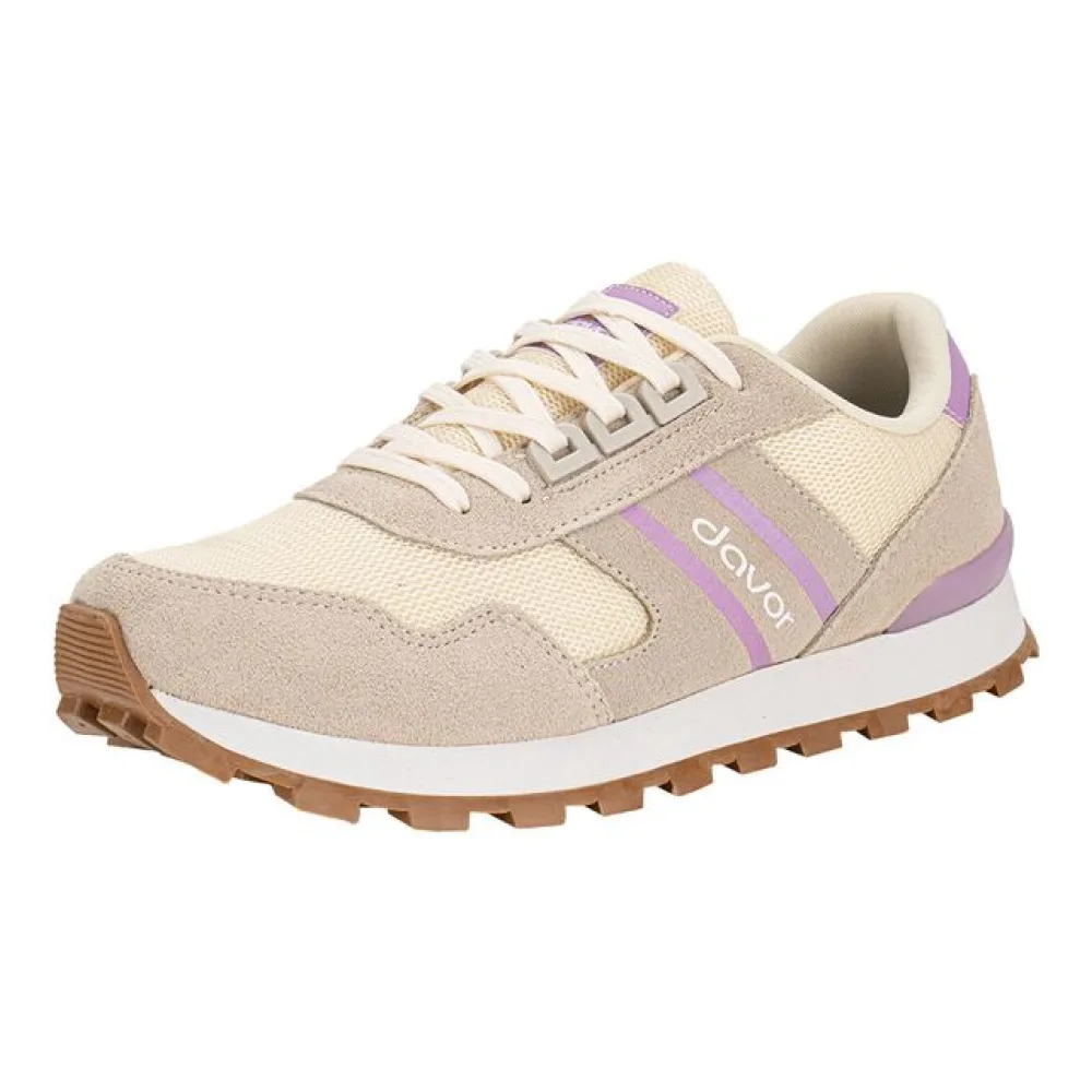 Tênis Feminino Casual Davor DVR-12 BEGE/ROSA 36