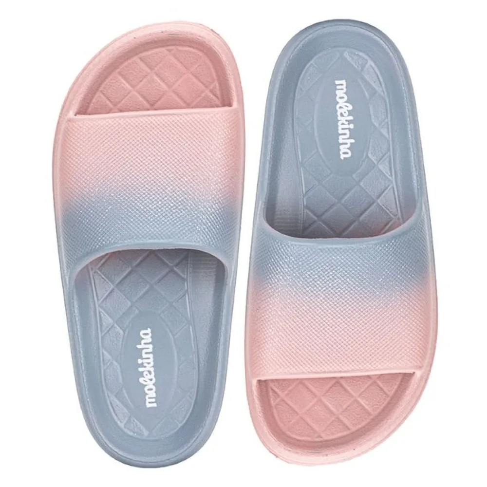 Chinelo Infantil Feminino Slide Molekinha 2338300 AZUL/ROSA 29/30