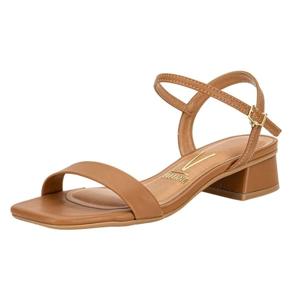 Sandália Feminina Salto Grosso Vizzano 6454111 CARAMELO 34