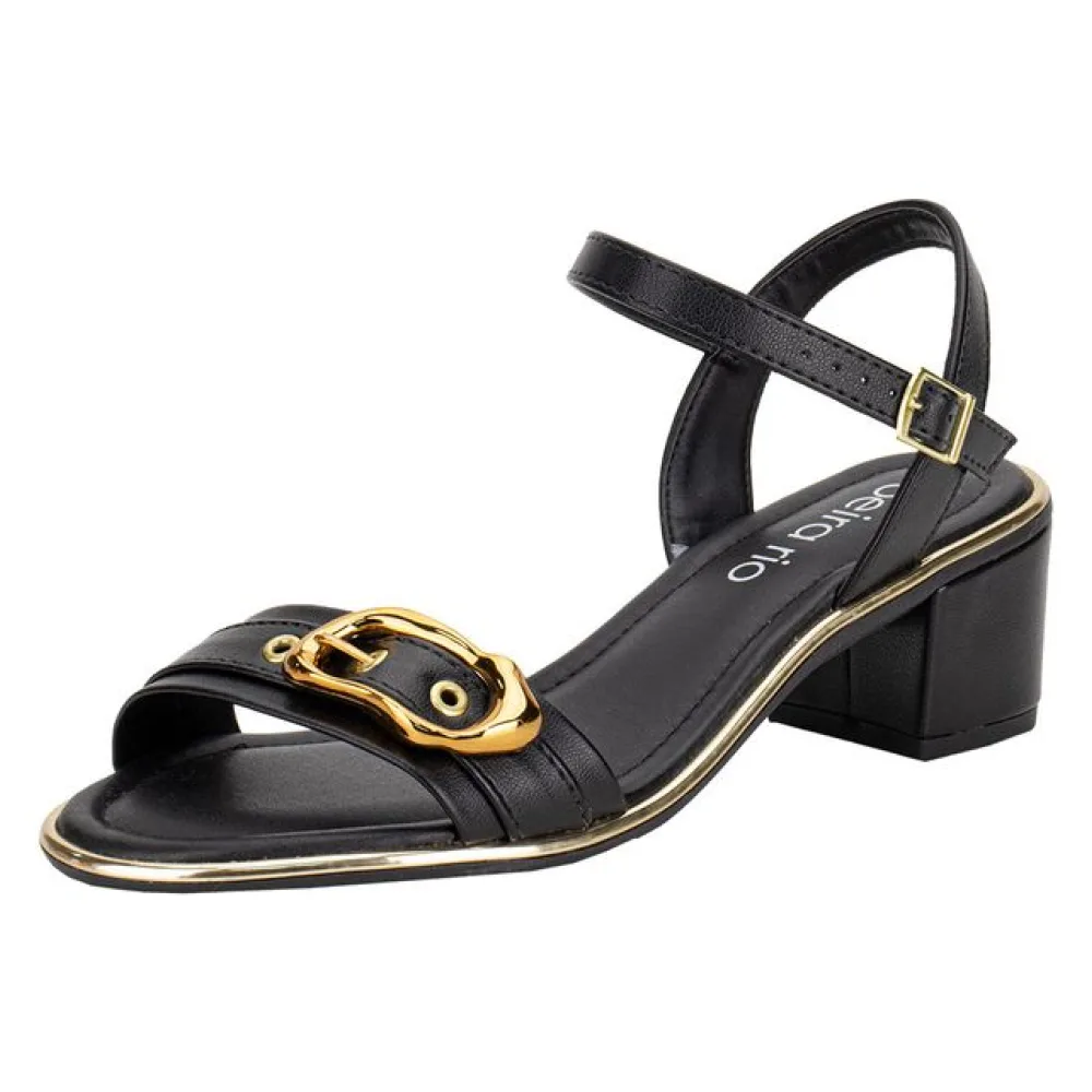 Sandália Feminina Salto Grosso Beira Rio 8379258 PRETO 34