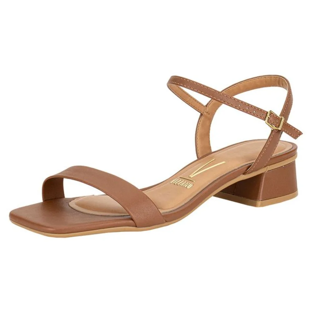 Sandália Feminina Salto Grosso Vizzano 6454111 CAMEL 36