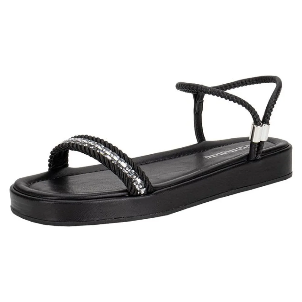 Sandália Feminina Flat Via Marte 109027 PRETO 34
