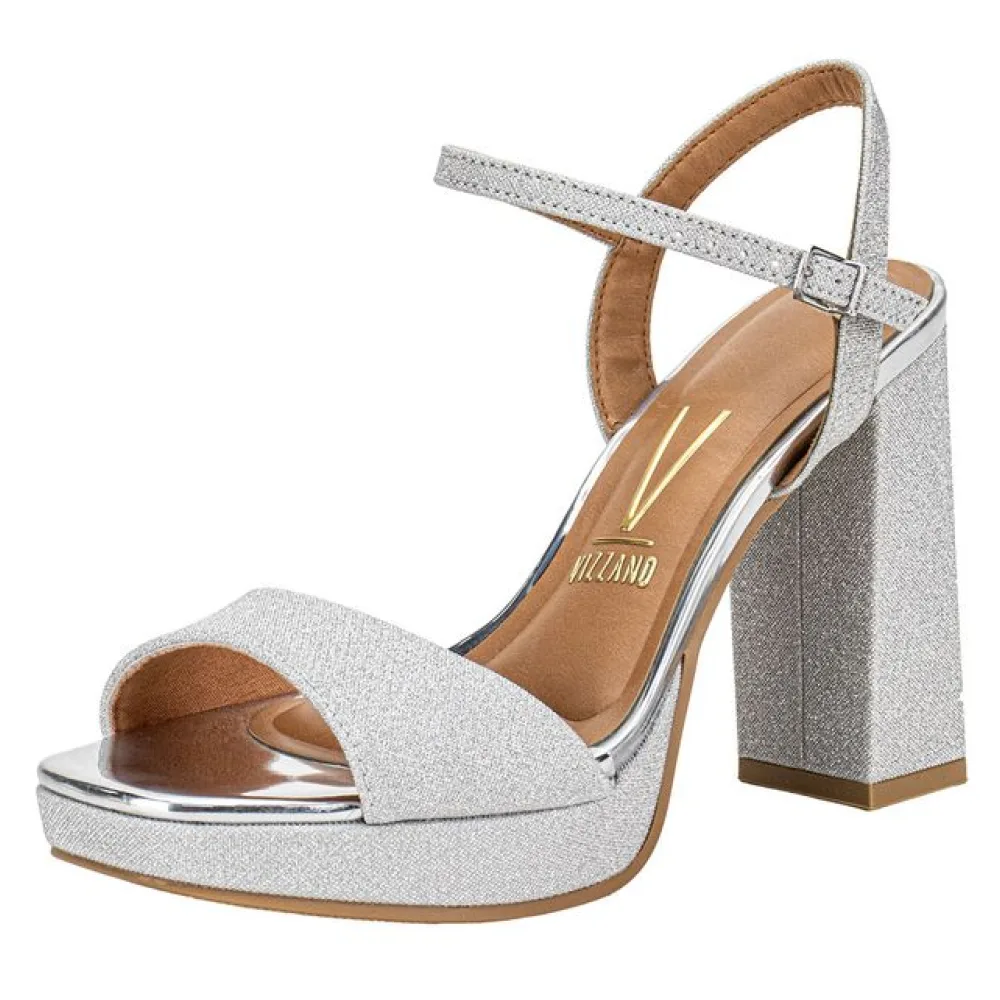 Sandália Feminina Meia Pata Vizzano 6551100 PRATA 35