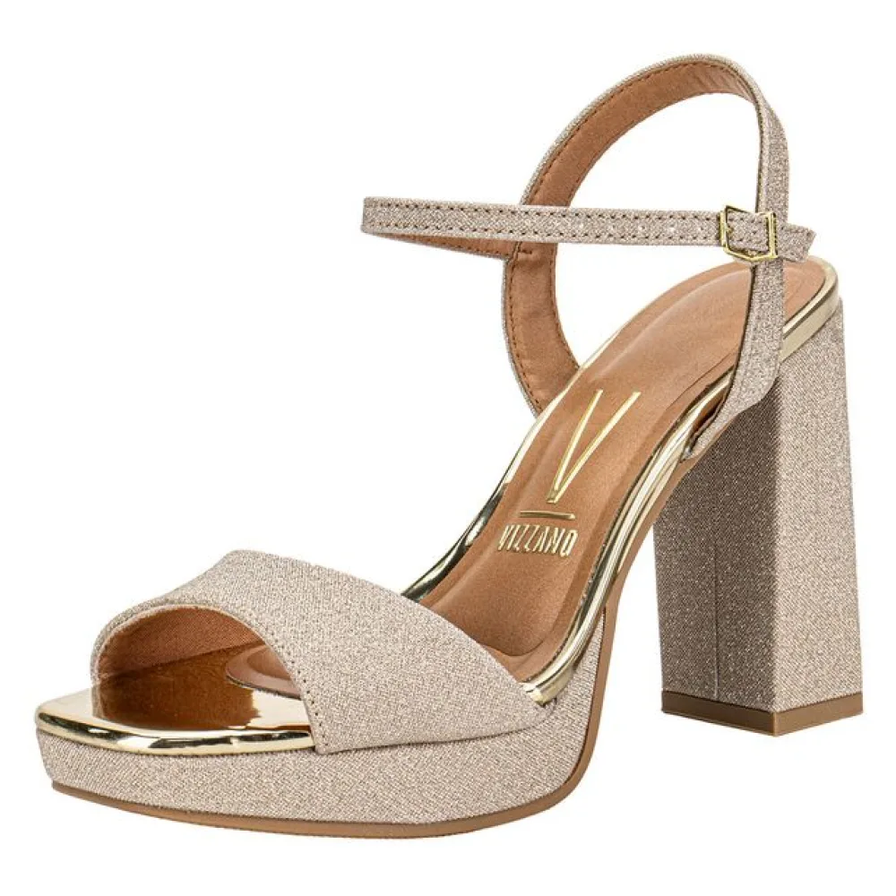 Sandália Feminina Meia Pata Vizzano 6551100 OURO 37