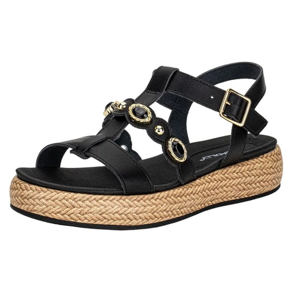 Sandália Feminina Flat Piccadilly 459019 PRETO 34