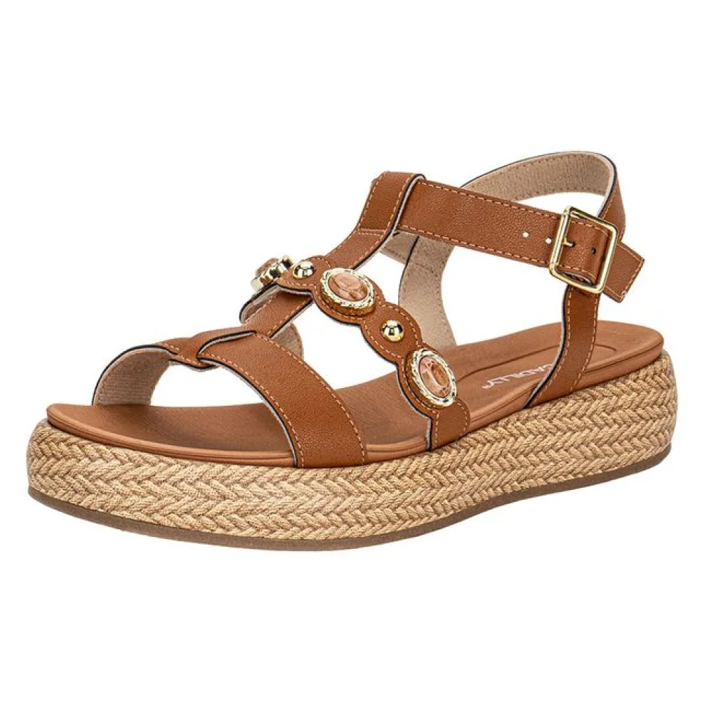 Sandália Feminina Flat Piccadilly 459019 CARAMELO 34