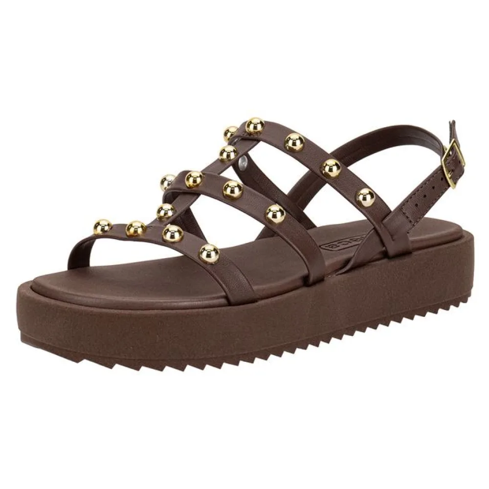 Sandália Feminina Flat Moleca 5489119 CHOCOLATE 35