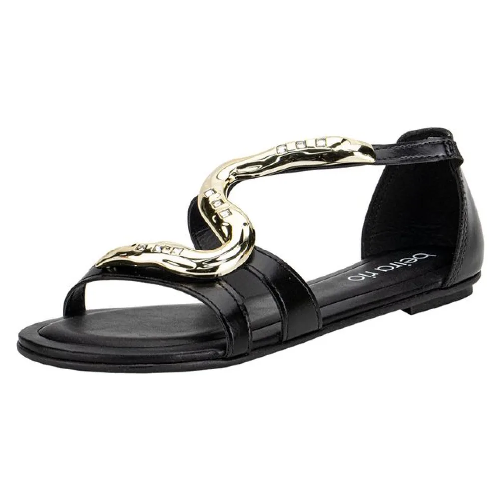 Sandália Feminina Flat Beira Rio 8367873 PRETO 34