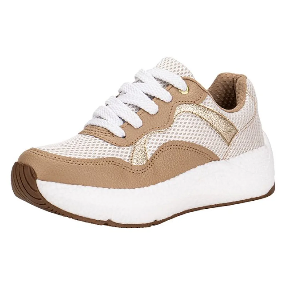 Tênis Feminino Casual Beira Rio 4327102 BRANCO/BEGE 35