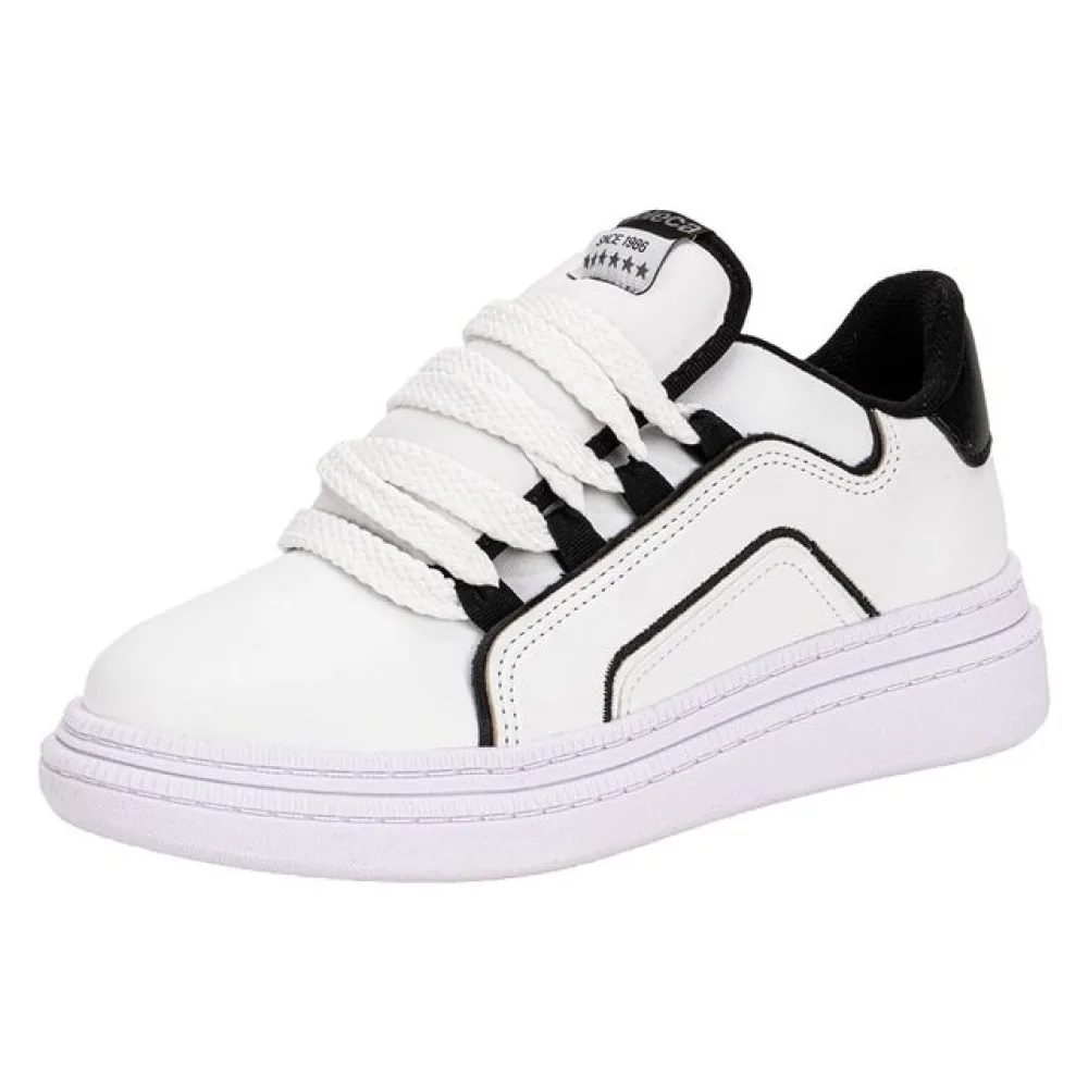 Tênis Feminino Casual Moleca 5816105 BRANCO/PRETO 34
