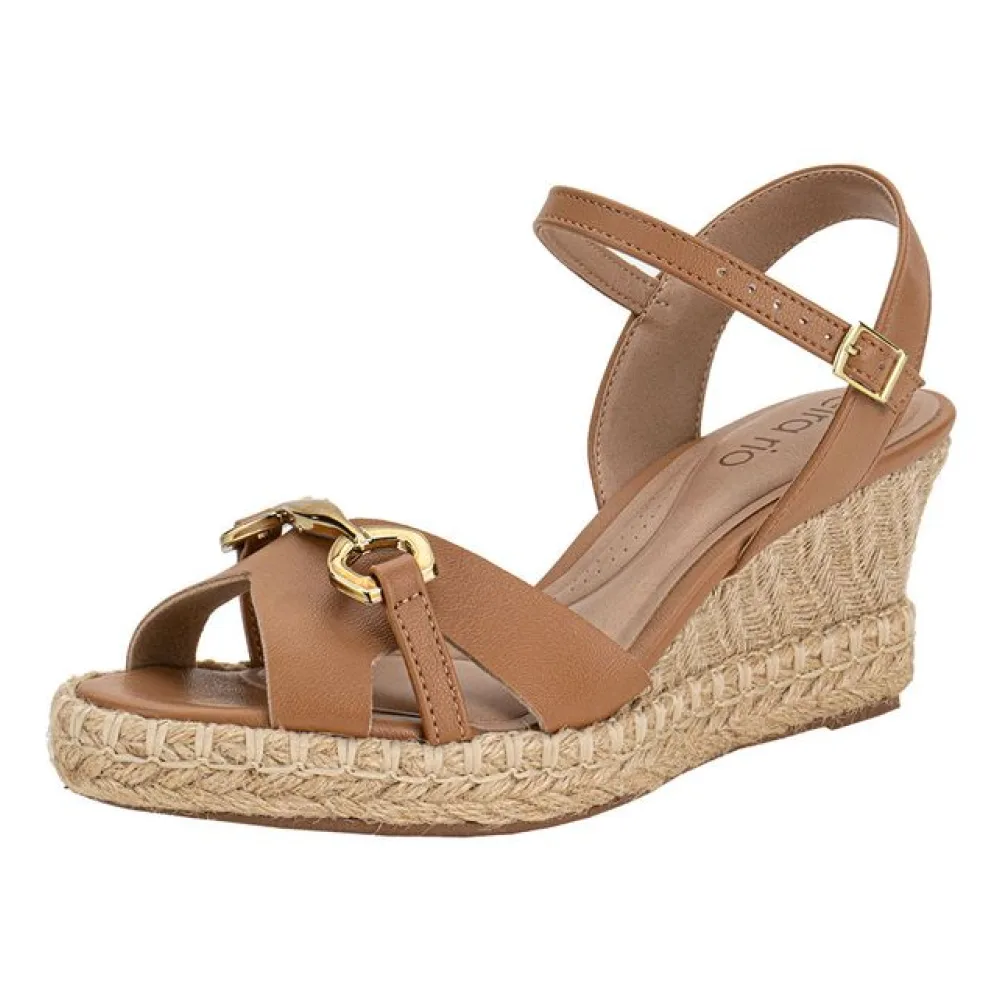 Sandália Feminina Anabela Beira Rio 8486119 CAMEL 36