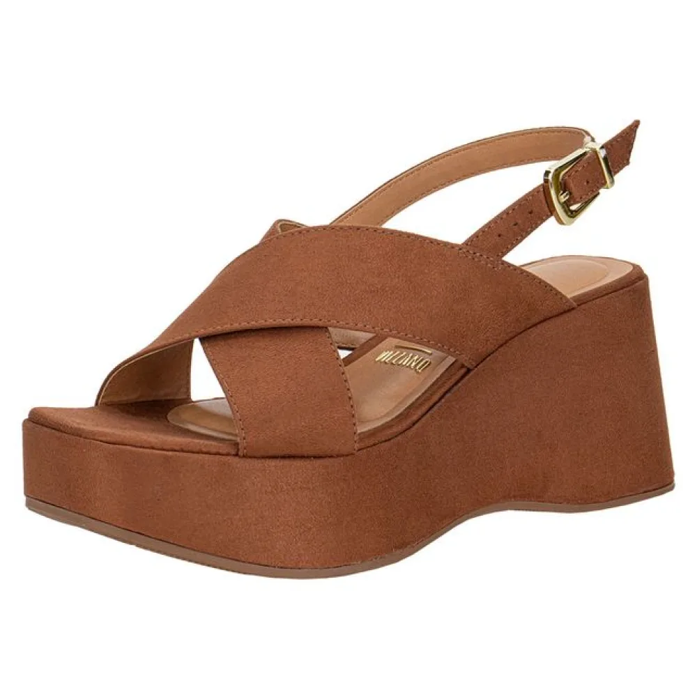 Sandália Feminina Anabela Vizzano 6559101 CAMEL 34