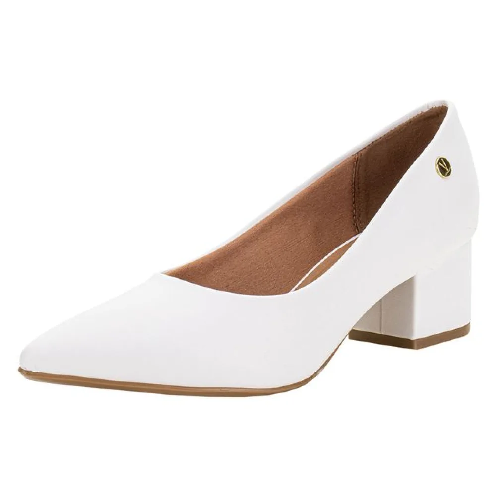 Sapato Feminino Salto Grosso Vizzano 1220315 BRANCO 34