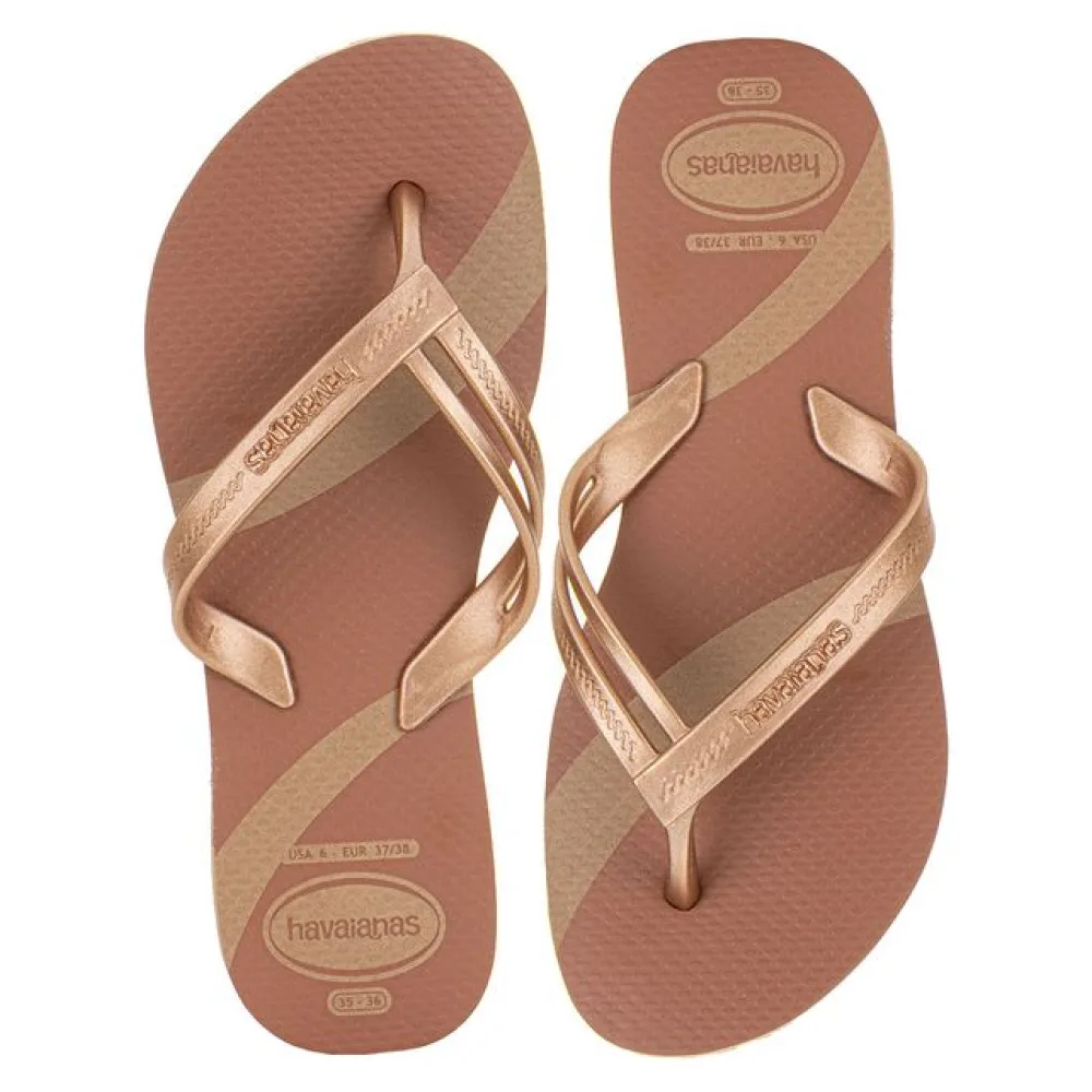 Chinelo Feminino Elegance Print Havaianas 4148804 OURO 33/34