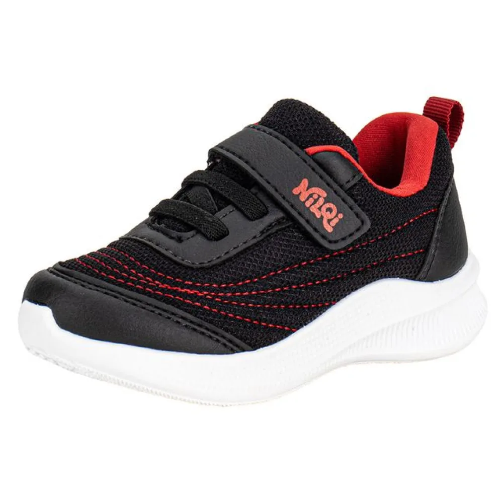 Tênis Infantil Masculino NilQi 23301 PRETO/VERMELHO 22