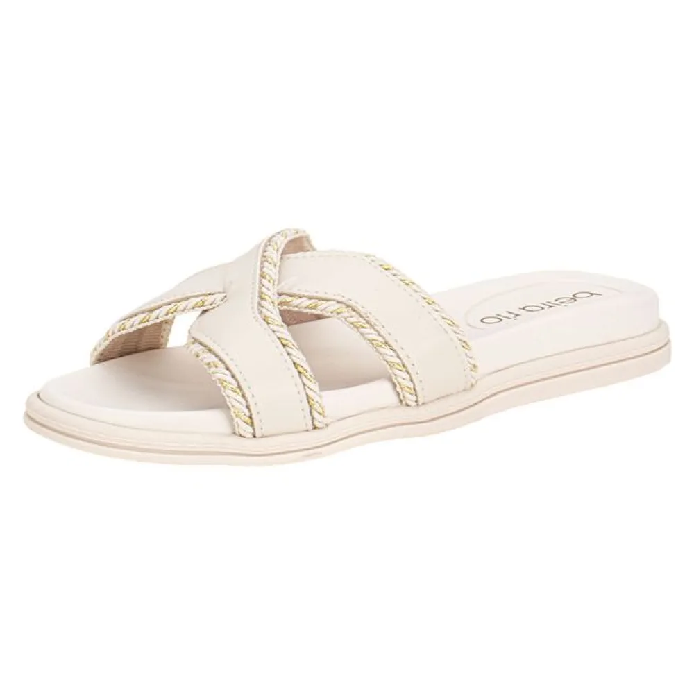 Tamanco Feminino Flat Beira Rio 8488127 MARFIM 36