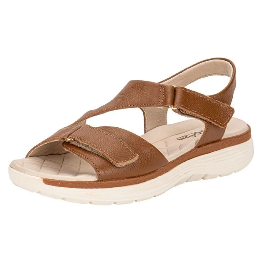 Sandália Feminina Flat ComfortFlex 2543404 CARAMELO 34