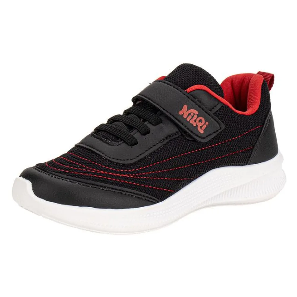 Tênis Infantil Masculino NilQi 23401 PRETO/VERMELHO 28