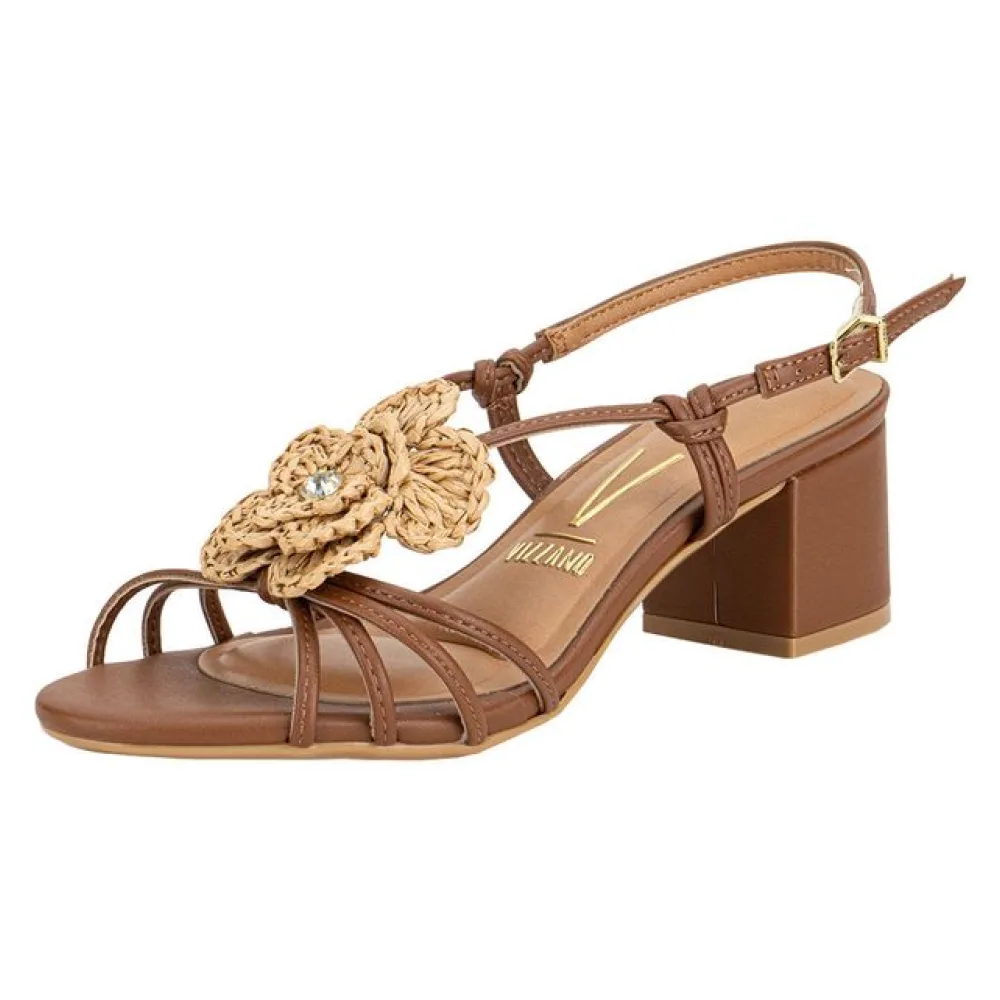 Sandália Feminina Salto Grosso Vizzano 62911193 CAMEL 35