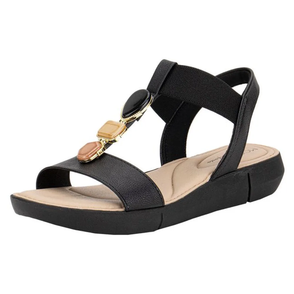 Sandália Feminina Flat Modare 7199103 PRETO 34
