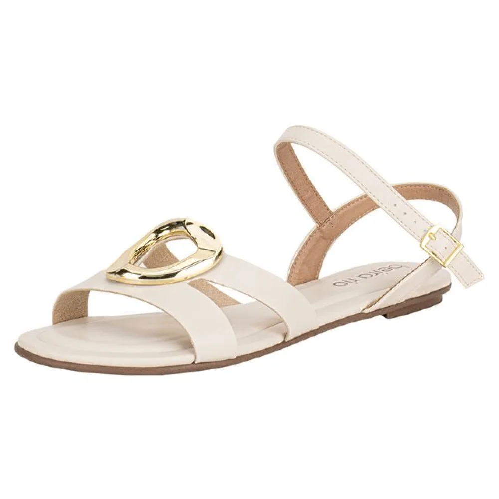 Sandália Feminina Flat Beira Rio 8367872 MARFIM 34