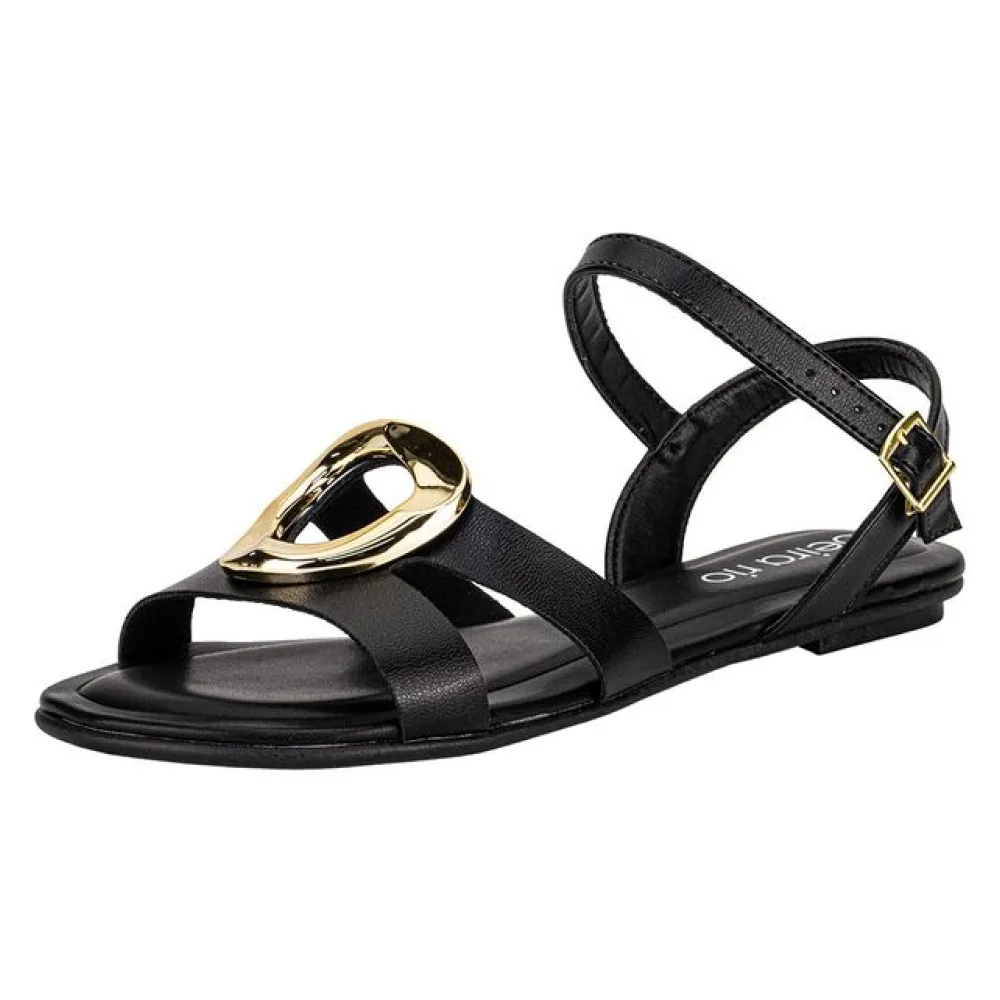 Sandália Feminina Flat Beira Rio 8367872 PRETO 34