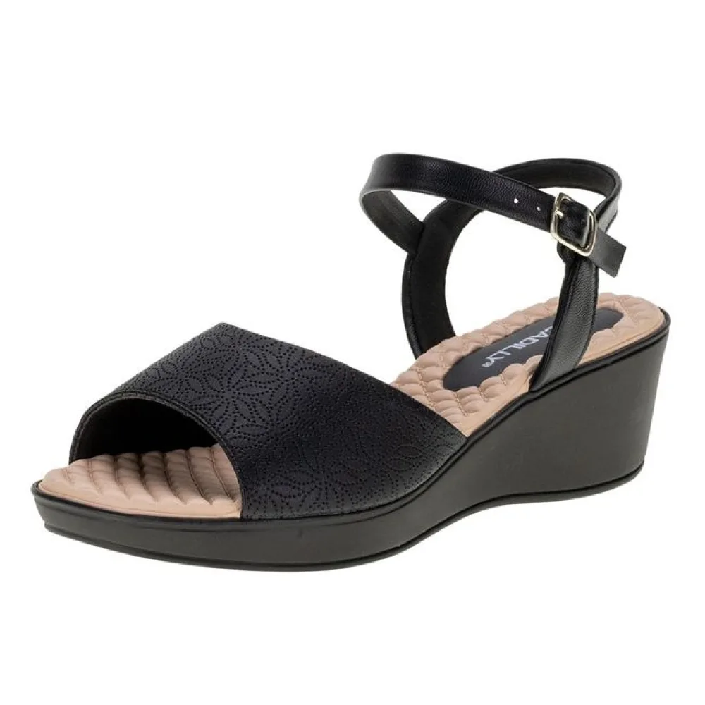 Sandália Feminina Anabela Piccadilly 540371 PRETO 01 36
