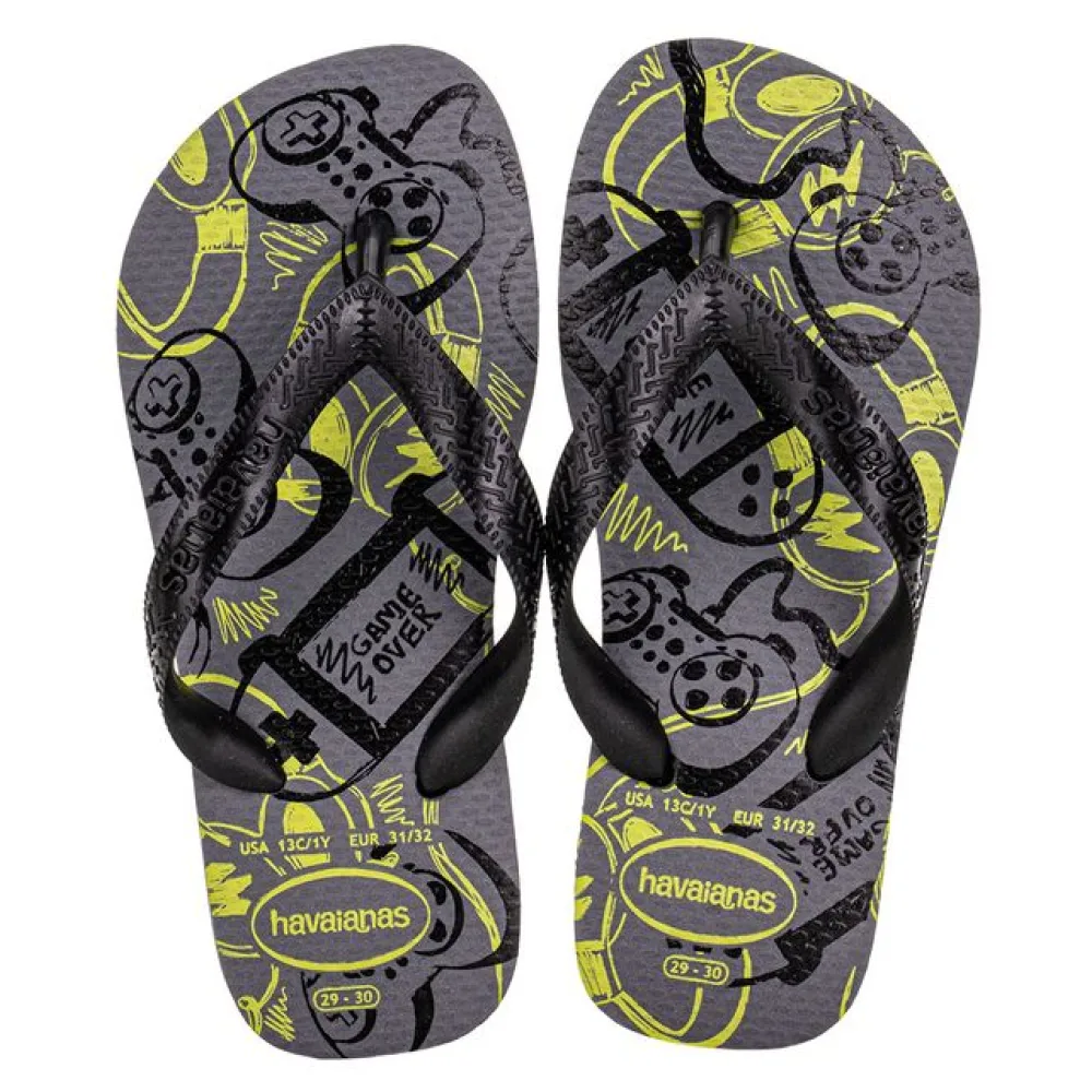 Chinelo Infantil Masculino Athletic Havaianas 4127273 CINZA/PRETO 23/24