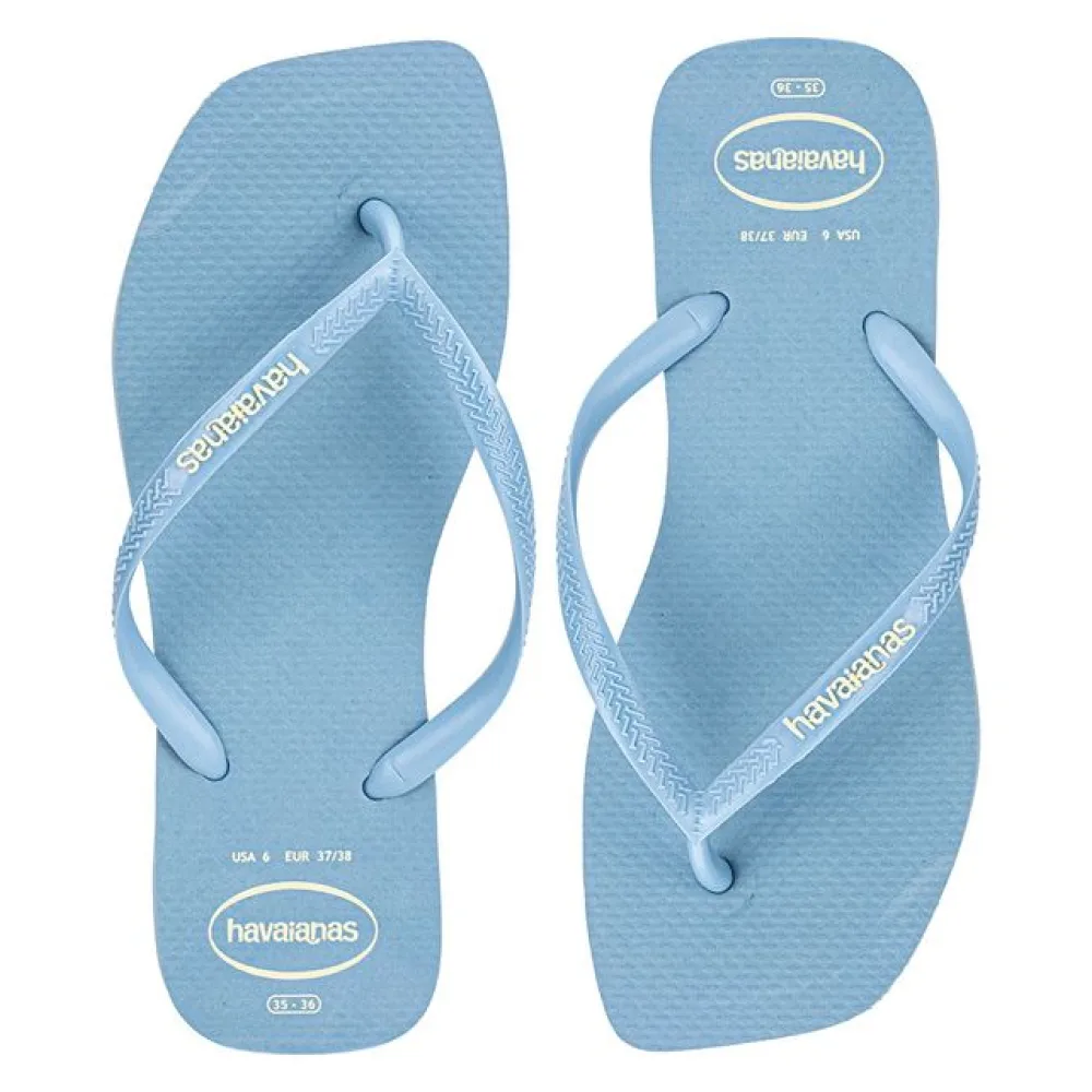 Chinelo Feminino Slim Square Logo Pop Pup Havaianas 4148959 AZUL 33/34