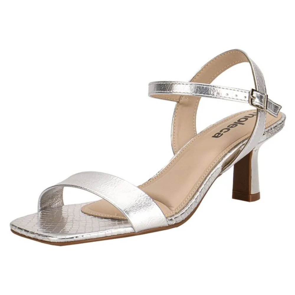 Sandália Feminina Salto Taça Moleca 5523301 PRATA 34